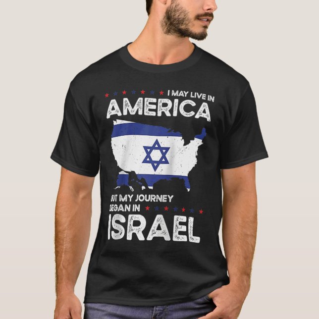 Camiseta Born Israeli Israel American USA Citizenship Ragla (Anverso)