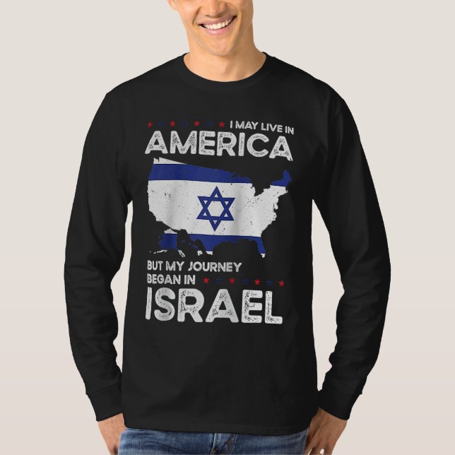 Camiseta Born Israeli Israel American USA Citizenship Ragla (Anverso)