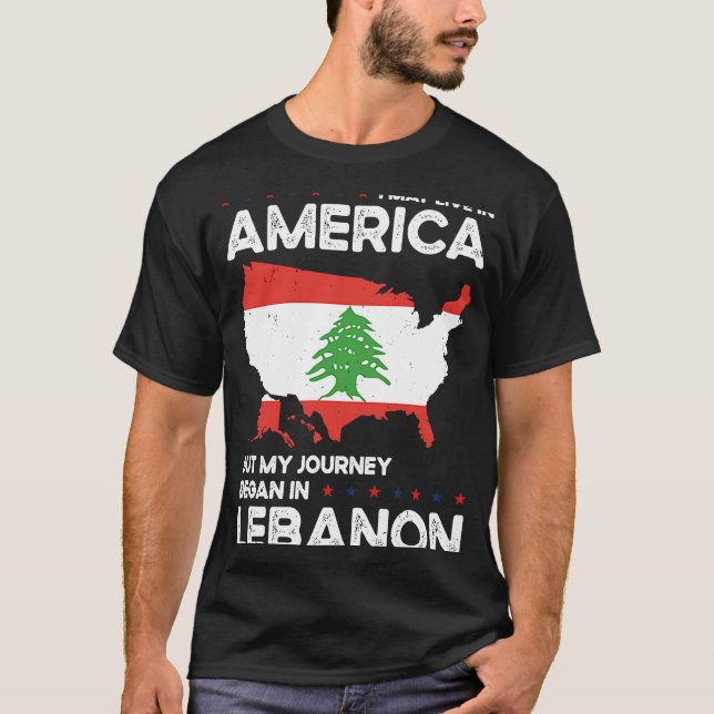 Camiseta Born Lebanese Lebanon American USA Citizenship  2 (Anverso)