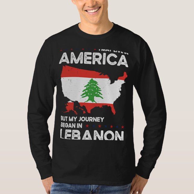 Camiseta Born Lebanese Lebanon American USA Citizenship  2 (Anverso)