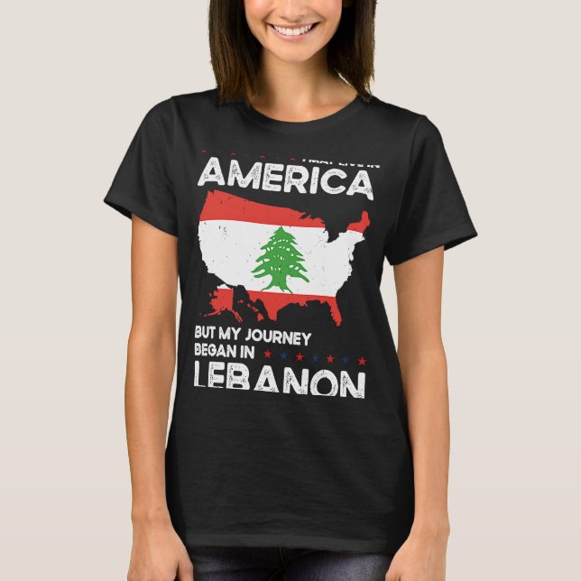 Camiseta Born Lebanese Lebanon American USA Citizenship  2 (Anverso)