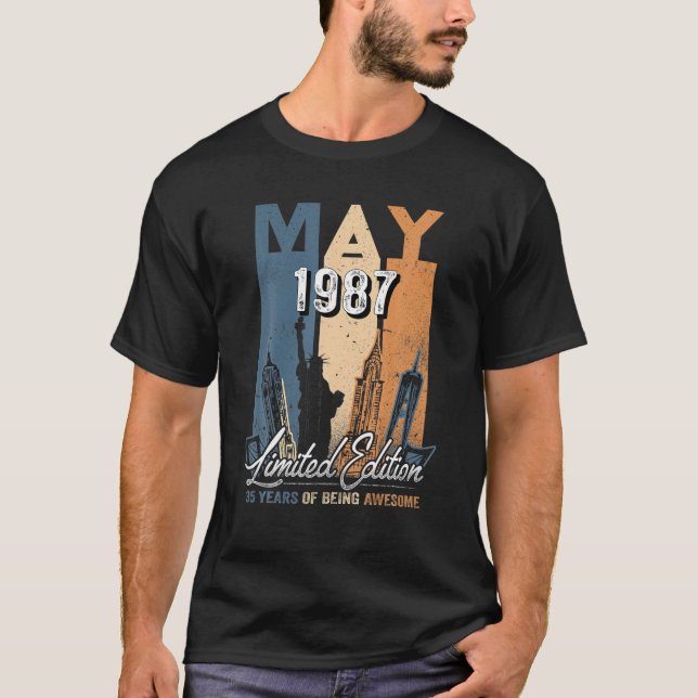 Camiseta Born May 1987 35Th Bithday Made In 1987 35 Years (Anverso)