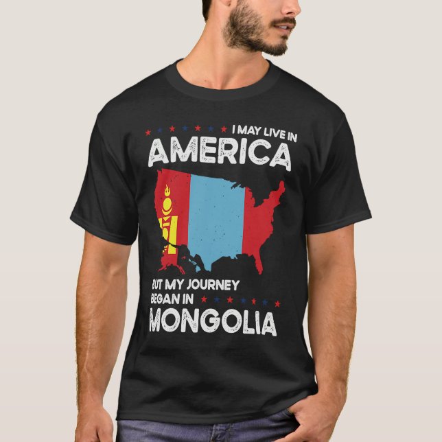 Camiseta Born Mongolian Mongolia American USA Citizenship   (Anverso)
