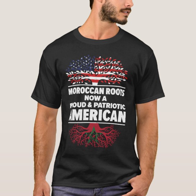 Camiseta Born Moroccan Morocco American USA Citizenship (Anverso)