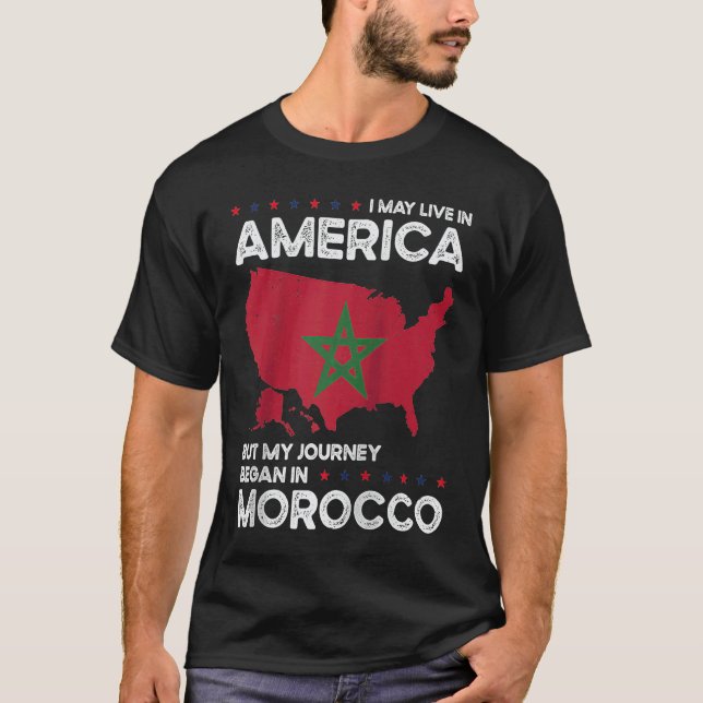 Camiseta Born Moroccan Morocco American USA Citizenship Rag (Anverso)