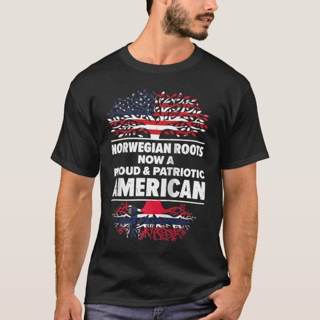 Camiseta Born Norwegian Norway American USA Citizenship Rag (Anverso)