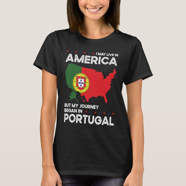 Camiseta Born Portuguese Portugal American USA Citizenship  (Anverso)