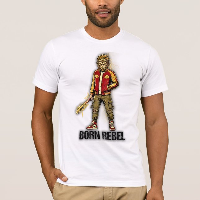 Camiseta Born Rebel Monkey Gunner (Anverso)