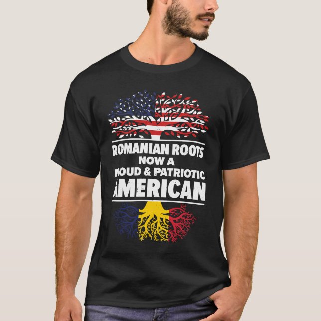 Camiseta Born Romanian Romania American USA Citizenship (Anverso)