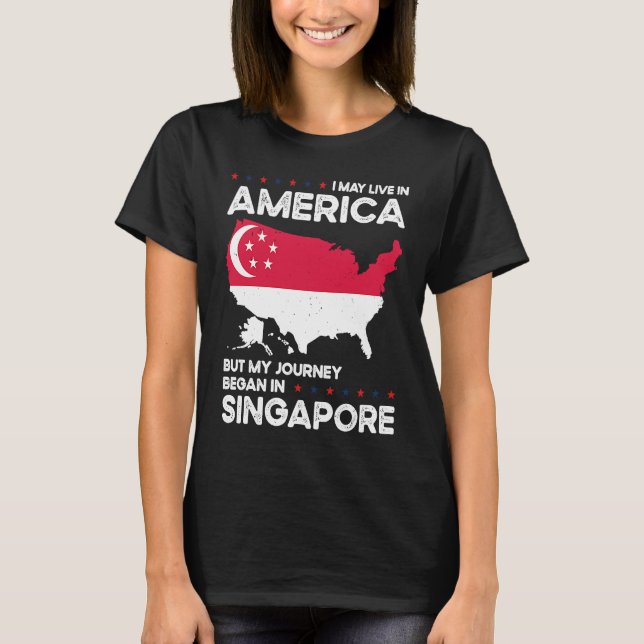 Camiseta Born Singaporean Singapore American USA Citizenshi (Anverso)