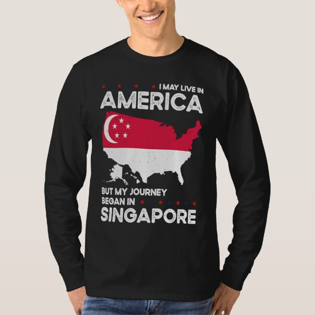 Camiseta Born Singaporean Singapore American USA Citizenshi (Anverso)