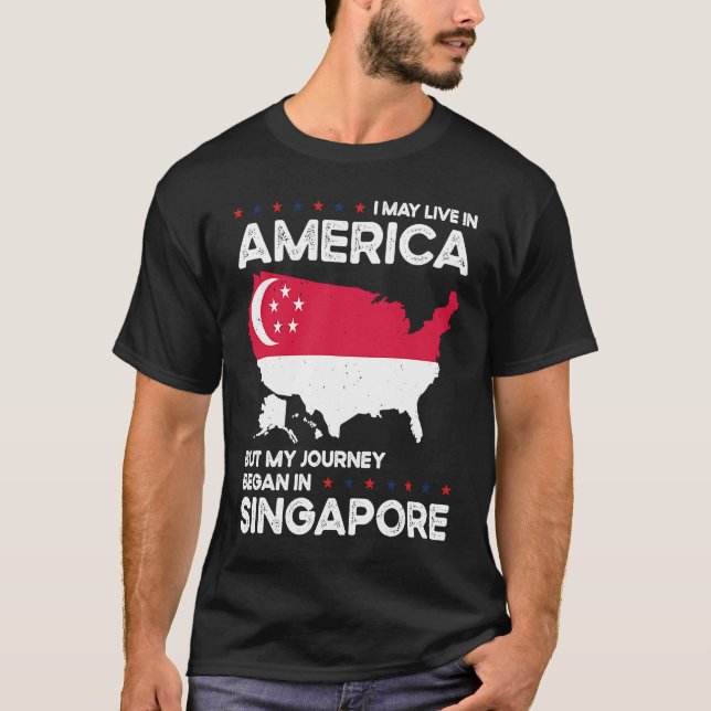 Camiseta Born Singaporean Singapore American USA Citizenshi (Anverso)