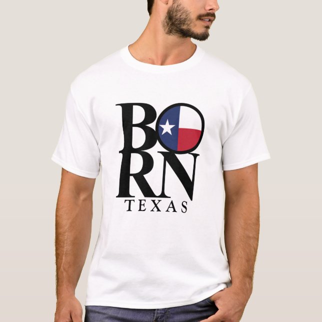 Camiseta BORN Texas Mens White Tee Shirt (Anverso)