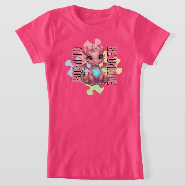 Camiseta Born to Be Unique – Dragon Heart Cute Baby Dragon  (Distribución)