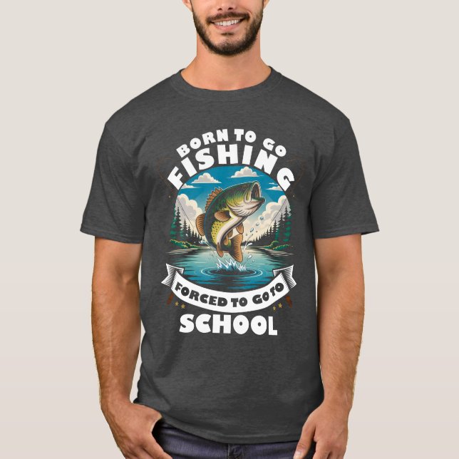 Camiseta Born to Fish Funny Youth Outdoor T-Shirt (Anverso)