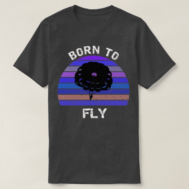 Camiseta Born To Fly Base salto diseño retro (Diseño del anverso)