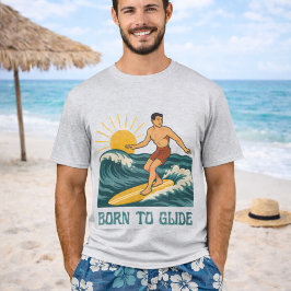 Camiseta Born To Glide Cali Surfer -Retro Surf Art- Surfing