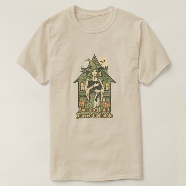 Camiseta born to haunt force to cuddle (Diseño del anverso)