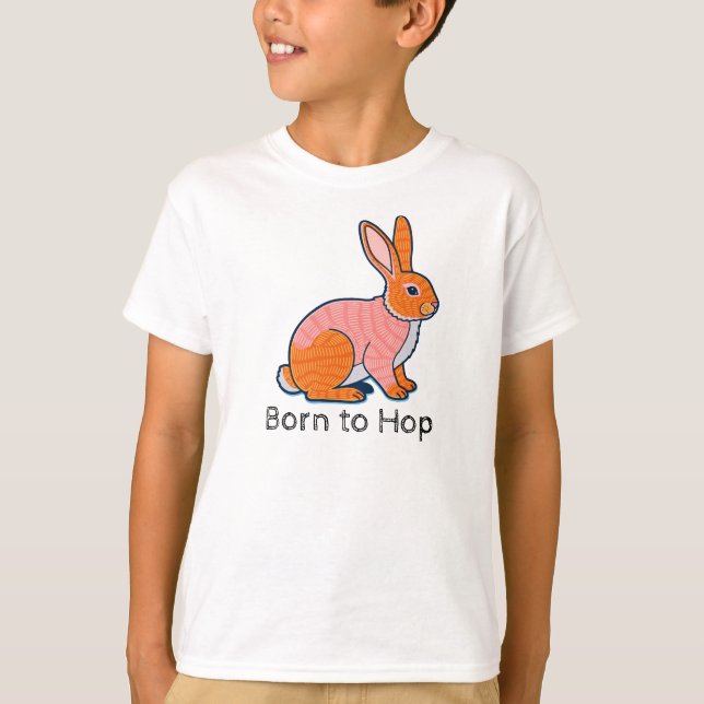 Camiseta Born to hop Rabbit Illustration  (Anverso)