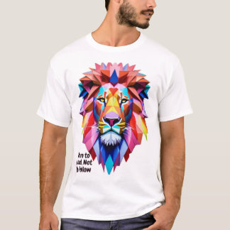 Camiseta Born to Lead Not to Follow Lion Geometric T-Shirt