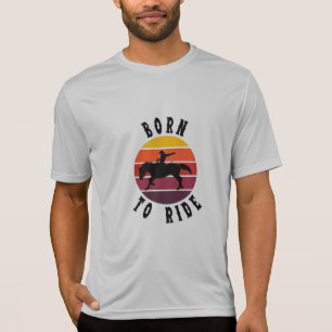Camiseta Born to Ride - Retro Sunset Horseback Riding Desig