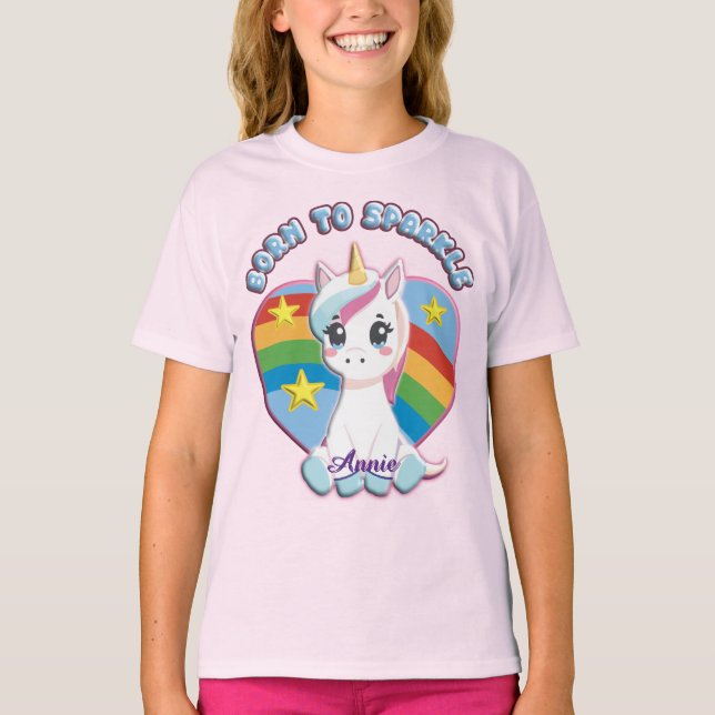 Camiseta Born to Sparkle Unicorn T-shirt (Anverso)