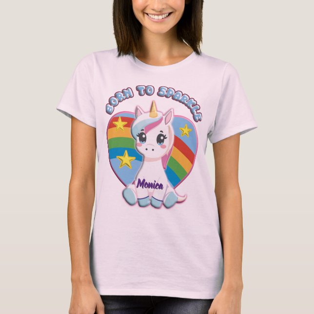 Camiseta Born to Sparkle Unicorn T-Shirt  (Anverso)