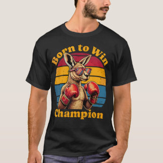 Camiseta Born To Win Kangaroo Boxing Retro Kangaroo