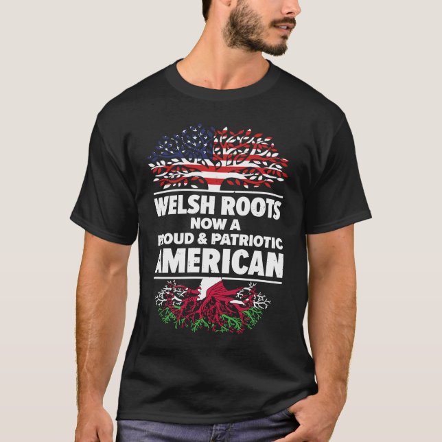 Camiseta Born Welsh Wales American USA Citizenship  1 (Anverso)