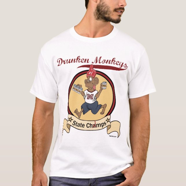 Camiseta borracha de los monos (Anverso)