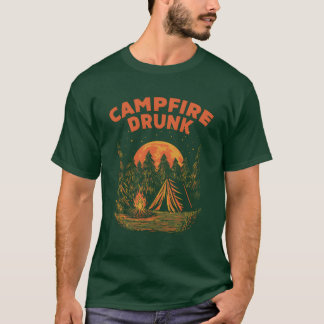 Camiseta Borracho de fogata Camping Amante de la cerveza Ca