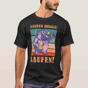 Camiseta Borracho Digga Borracho Bebedor de Cerveza Hipopót