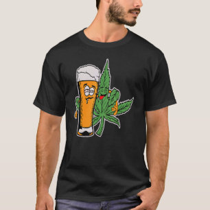 Camiseta Borrachos y colocados Cerveza y cogollos de marihu