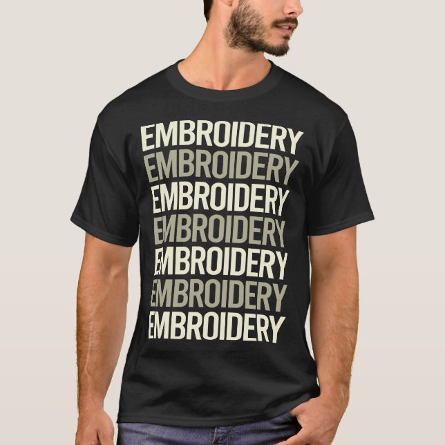 Camiseta Borrador de bordado de texto blanco (Anverso)