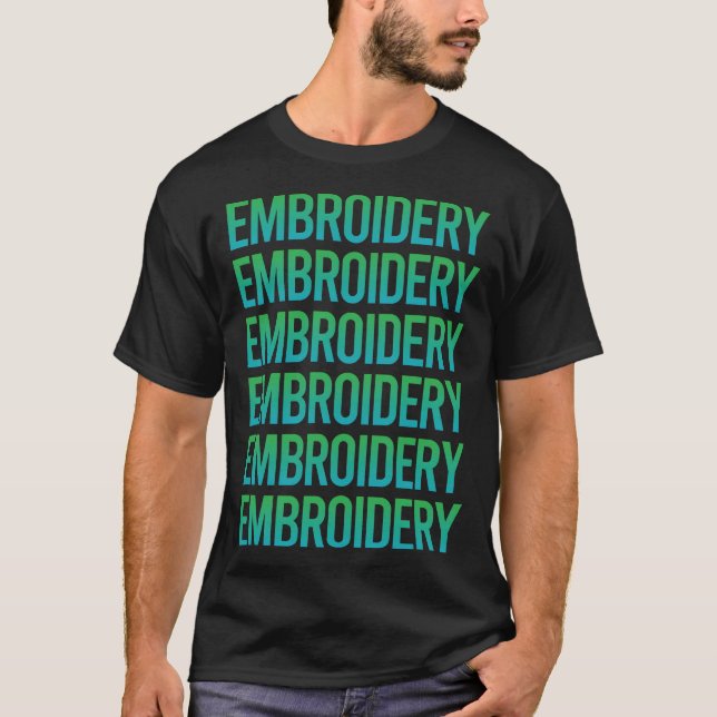 Camiseta Borrador de bordado de texto degradado (Anverso)