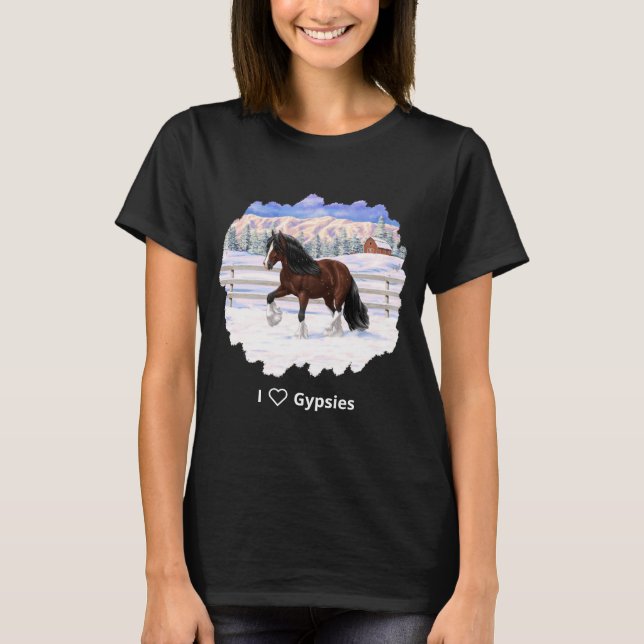 Camiseta Borrador De Caballo En Nieve De La Gitana De La Ba (Anverso)
