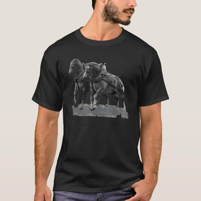 Camiseta Borrador de caballos empujando a los belgas a mita (Anverso)