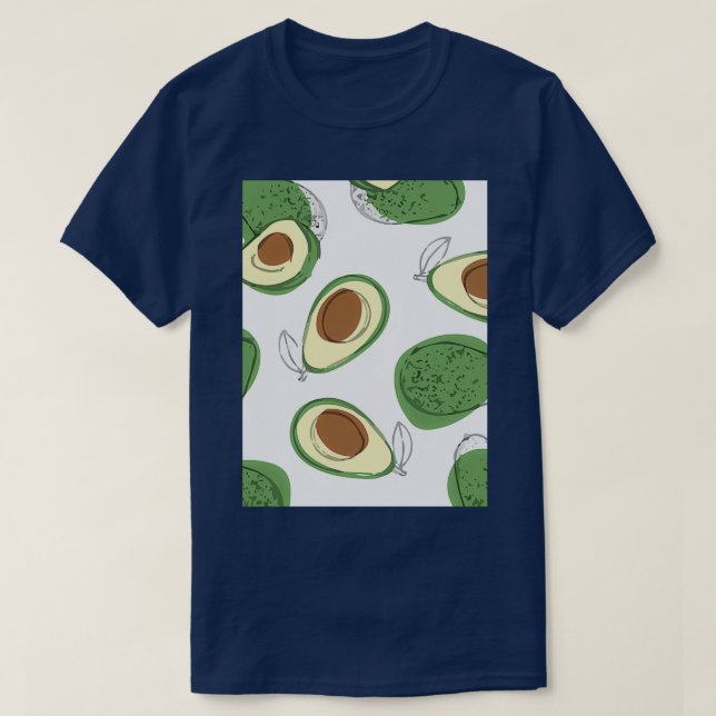Camiseta Borrador tropical exótico de aguacate (Diseño del anverso)