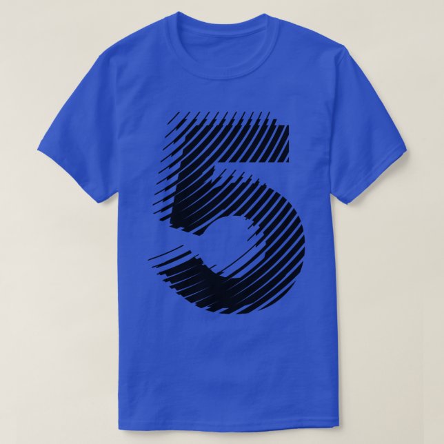 Camiseta borroso 5 en negro (Diseño del anverso)