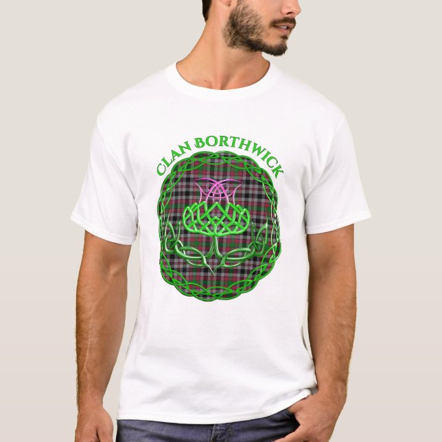 Camiseta Borthwick Scottish Tartan Celtic Thistle (Anverso)
