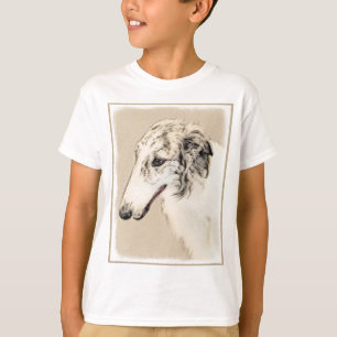 Camiseta Borzoi (Brindle plateado) Pintura original de arte