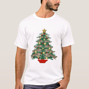 Camiseta Borzoi saltando árbol de Navidad