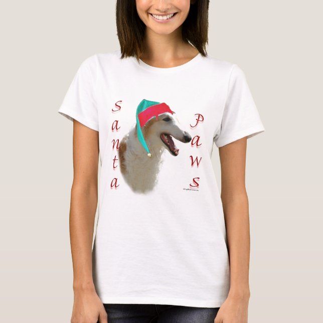 Camiseta Borzoi Santa Paws (Anverso)