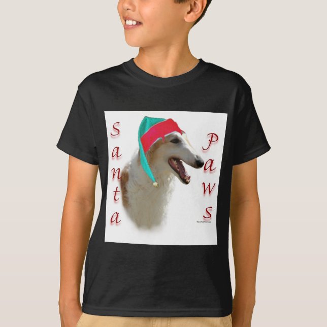 Camiseta Borzoi Santa Paws (Anverso)