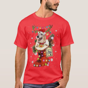 Camiseta Borzoi Xmas Boot Christmas Sock Winter Snow 