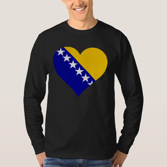 Camiseta Bosnia and Herzegovina Flag Heart Love (Anverso)