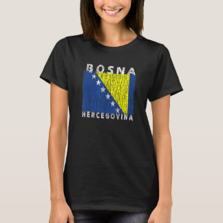 Camiseta Bosnia and Herzegovina Flag Used Look  For Bosnian