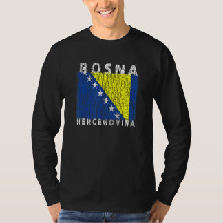 Camiseta Bosnia and Herzegovina Flag Used Look  For Bosnian