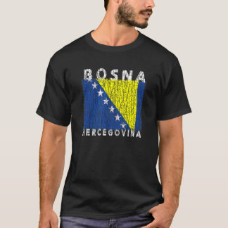 Camiseta Bosnia and Herzegovina Flag Used Look  For Bosnian