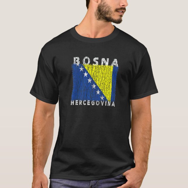 Camiseta Bosnia and Herzegovina Flag Used Look For Bosnians (Anverso)
